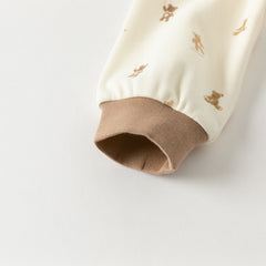 Dave&Bella Kids Boys Autumn Animal Print Cotton Warm Pajamas Set