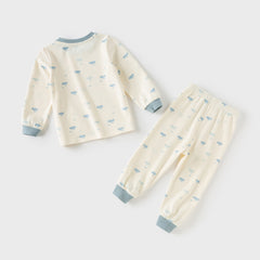 Dave&Bella Kids Boys Autumn Animal Print Cotton Warm Pajamas Set