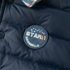 Dave&Bella Toddler Boys Winter Navy Blue Outdoor Windproof Faux Two-piece Down Jacket