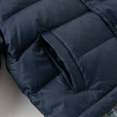 Dave&Bella Toddler Boys Winter Navy Blue Outdoor Windproof Faux Two-piece Down Jacket
