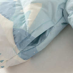 Dave&Bella Toddler Boys Winter Ice Blue Print Outwear Windproof Hooded Cozy Down Coats