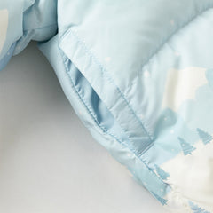 Dave&Bella Toddler Boys Winter Ice Blue Print Outwear Windproof Hooded Cozy Down Coats