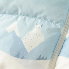 Dave&Bella Toddler Boys Winter Ice Blue Print Outwear Windproof Hooded Cozy Down Coats