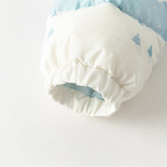 Dave&Bella Toddler Boys Winter Ice Blue Print Outwear Windproof Hooded Cozy Down Coats