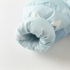 Dave&Bella Toddler Boys Winter Ice Blue Print Outwear Windproof Hooded Cozy Down Coats