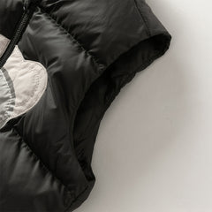 Dave&Bella Toddler Boys Winter Black Cute Windproof Turtle Sleeveless Down Vests Tops