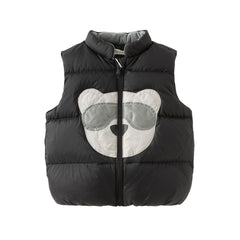 Dave&Bella Toddler Boys Winter Black Cute Windproof Turtle Sleeveless Down Vests Tops