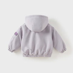 Dave&Bella Toddler Girls/Boys Winter Green/Purple Outwear Soft Plush-lined Hooded Coats