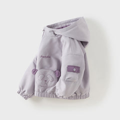 Dave&Bella Toddler Girls/Boys Winter Green/Purple Outwear Soft Plush-lined Hooded Coats