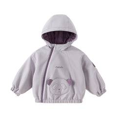 Dave&Bella Toddler Girls/Boys Winter Green/Purple Outwear Soft Plush-lined Hooded Coats