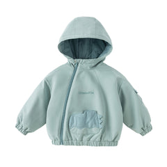 Dave&Bella Toddler Girls/Boys Winter Green/Purple Outwear Soft Plush-lined Hooded Coats