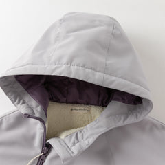 Dave&Bella Toddler Girls/Boys Winter Green/Purple Outwear Soft Plush-lined Hooded Coats