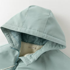 Dave&Bella Toddler Girls/Boys Winter Green/Purple Outwear Soft Plush-lined Hooded Coats