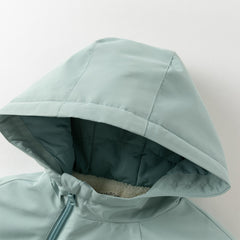 Dave&Bella Toddler Girls/Boys Winter Green/Purple Outwear Soft Plush-lined Hooded Coats