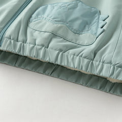 Dave&Bella Toddler Girls/Boys Winter Green/Purple Outwear Soft Plush-lined Hooded Coats