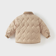 Dave&Bella Toddler Boys Winter Khaki Outdoor Windproof Turtle Cozy Down Coats