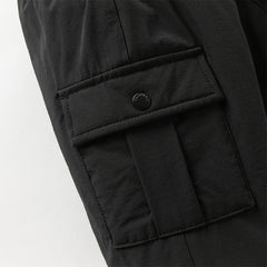 Dave&Bella Toddler Boys Winter Carbon Black Versatile Cozy Down Drawstring Pants