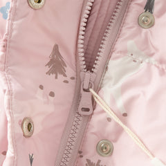 Dave&Bella Toddler Girls Winter Cute Print Outdoor Windproof Hooded Down Puffer Jackets