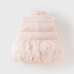 Dave&Bella Toddler Girls Autumn/Winter Sweet Print Waterproof Down Sleeveless Vest