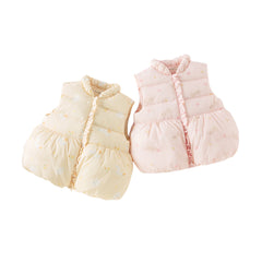 Dave&Bella Toddler Girls Autumn/Winter Sweet Print Waterproof Down Sleeveless Vest