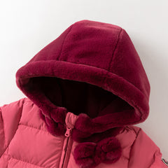 Dave&Bella Toddler Girls Winter Adorable Outwear Mid-length Warm Down Coats(wallet bag)