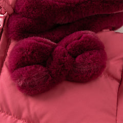 Dave&Bella Toddler Girls Winter Adorable Outwear Mid-length Warm Down Coats(wallet bag)