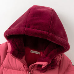 Dave&Bella Toddler Girls Winter Adorable Outwear Mid-length Warm Down Coats(wallet bag)