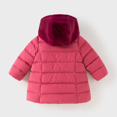 Dave&Bella Toddler Girls Winter Adorable Outwear Mid-length Warm Down Coats(wallet bag)