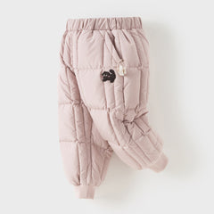 Dave&Bella Toddler Girls/Boys Versatile Outdoor Windprooft Drawstring Loose Down Pants