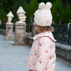 Dave&Bella Toddler Girls Winter Pink Strawberry Print Outwear Windproof Warm Down Coats
