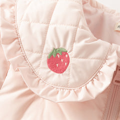 Dave&Bella Toddler Girls Winter Pink Strawberry Print Outwear Windproof Warm Down Coats