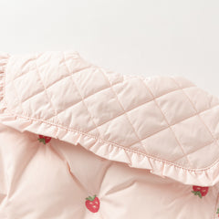 Dave&Bella Toddler Girls Winter Pink Strawberry Print Outwear Windproof Warm Down Coats