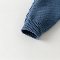 Dave&Bella Toddler Boys Winter Dark Blue Pure Cotton Formal Pullover Sweaters Tops