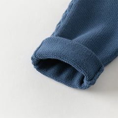 Dave&Bella Toddler Boys Winter Dark Blue Pure Cotton Formal Pullover Sweaters Tops