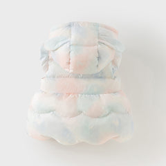 Dave&Bella Toddler Girls Winter Adorable Gradient Hooded Waterproof Down Vests