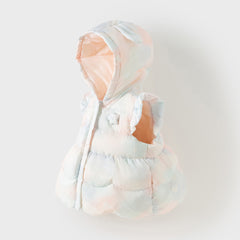 Dave&Bella Toddler Girls Winter Adorable Gradient Hooded Waterproof Down Vests
