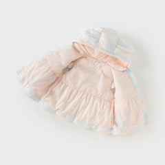 Dave&Bella Toddler Girls Autumn/Winter Adorable Gradient Hooded Waterproof Down Vests