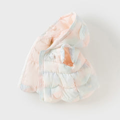 Dave&Bella Toddler Girls Autumn/Winter Adorable Gradient Hooded Waterproof Down Vests