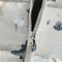Dave&Bella Toddler Boys Winter Print Grey Windproof Hooded Warm Down Coats