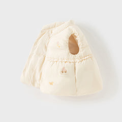 Dave&Bella Toddler Girls Winter Charming Moonlight Yellow Turtle Down Vest Tops