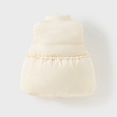 Dave&Bella Toddler Girls Winter Charming Moonlight Yellow Turtle Down Vest Tops