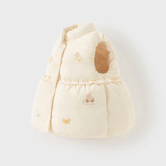 Dave&Bella Toddler Girls Winter Charming Moonlight Yellow Turtle Down Vest Tops