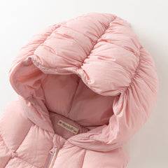 Dave&Bella Toddler Girls Winter Sweet Purple Pink Outdoor Windproof Down Hooded Vests