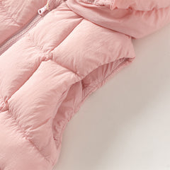 Dave&Bella Toddler Girls Winter Sweet Purple Pink Outdoor Windproof Down Hooded Vests