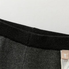 Dave&Bella Toddler Boys Autumn Dark Grey Cotton Soft Drawstring Woolen Pants