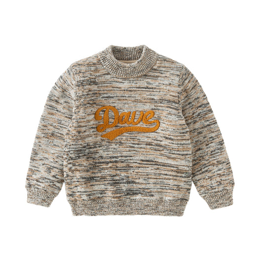 Dave&Bella Kids Boys Classic Coffee Brown Turtle Plush-lined Cozy Sweaters Tops