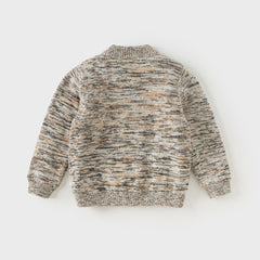 Dave&Bella Kids Boys Classic Coffee Brown Turtle Plush-lined Cozy Sweaters Tops