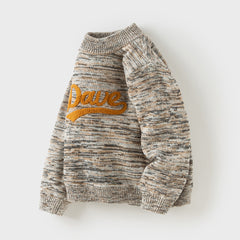 Dave&Bella Kids Boys Classic Coffee Brown Turtle Plush-lined Cozy Sweaters Tops