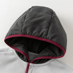 Dave&Bella Toddler Boys Grey Longsleeved Warm Padded Hooded Sweatshirts Tops