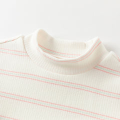 Dave&Bella Toddlerr Girls/Boys Autumn Striped Breathable Cotton Versatile T-shirt Tops